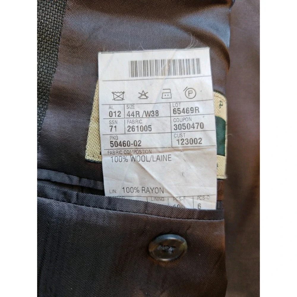 Joseph Abboud Mens Blazer Sports Coat 44R Dark Brown Made in USA 3 Button Q701